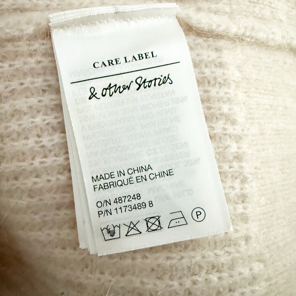 & OTHER STORIES x ANTHRO | NWT Beige Cream Mohair Knit Jumper Sweater | Medium - Picture 9 of 10